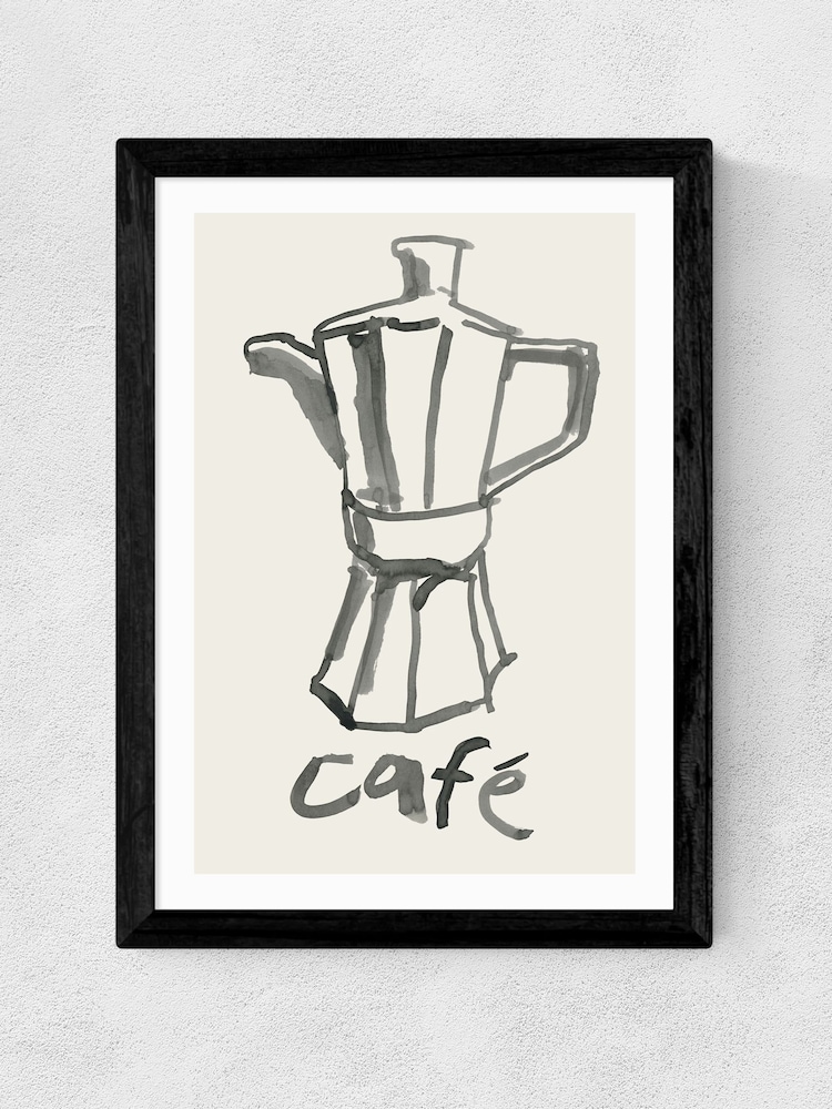 East End Prints Black Meet Me At The Cafe´ Wall Art Print by Cartissi - Image 2 of 2