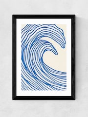 East End Prints Black Wavy Lines Wall Art Print by Merel Takken - Image 2 of 2