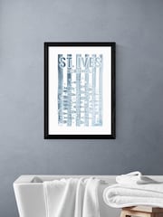 East End Prints Black St Ives Wall Art Print by Cartissi - Image 1 of 2