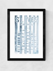 East End Prints Black St Ives Wall Art Print by Cartissi - Image 2 of 2