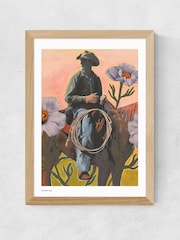 East End Prints Oak Retro Rodeo Cowboy Wall Art Print by El Baker - Image 2 of 2