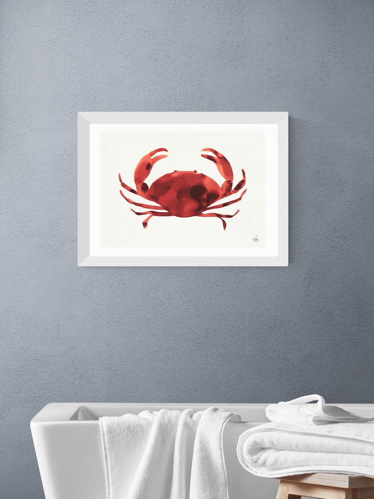 East End Prints White Crabs Tale Wall Art Print by Merel Takken - Image 1 of 2