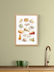 East End Prints Oak Cheese Variety Wall Art Print by Natalie Cass - Image 1 of 2