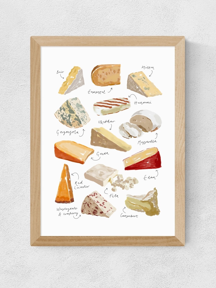 East End Prints Oak Cheese Variety Wall Art Print by Natalie Cass - Image 2 of 2