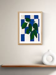 East End Prints Oak Checkered Greenery Wall Art Print by Merel Takken - Image 1 of 2