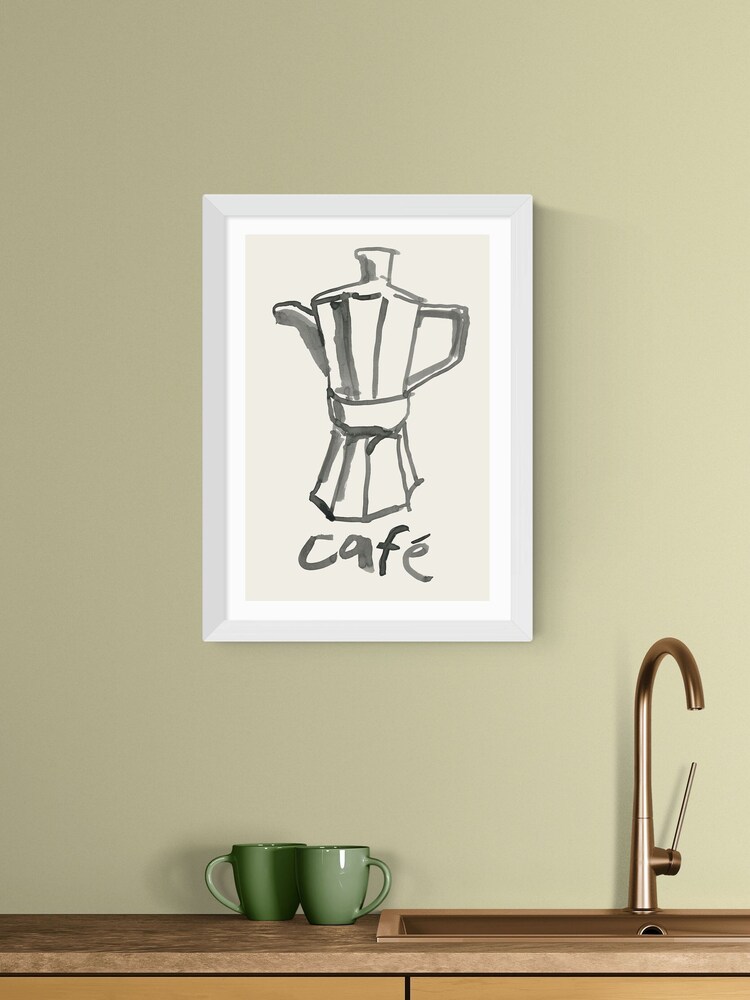 East End Prints White Meet Me At The Cafe´ Wall Art Print by Cartissi - Image 1 of 2