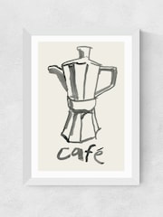 East End Prints White Meet Me At The Cafe´ Wall Art Print by Cartissi - Image 2 of 2