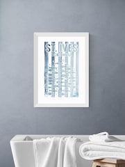 East End Prints White St Ives Wall Art Print by Cartissi - Image 1 of 2