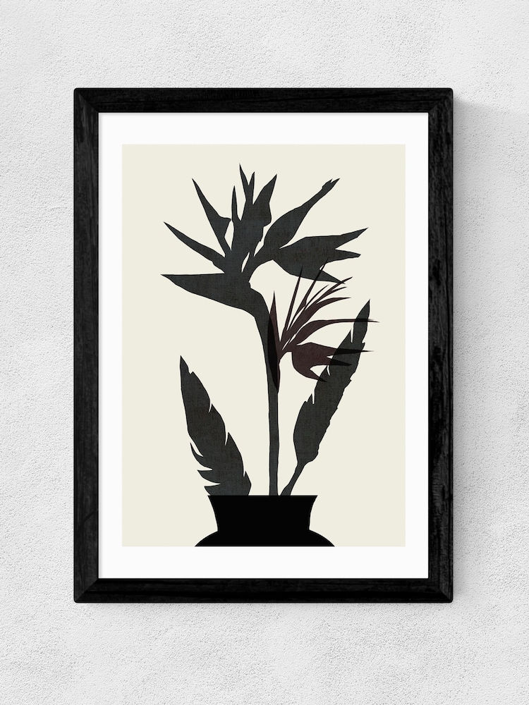 East End Prints Black Foliage Fiesta Wall Art Print by Cartissi - Image 2 of 2