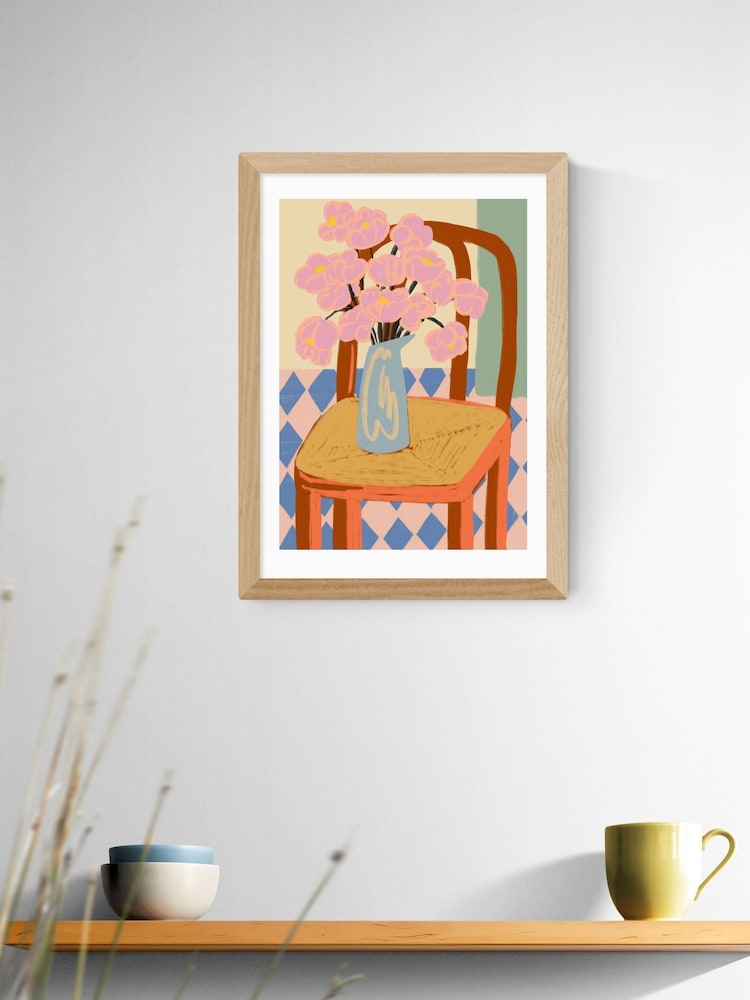 East End Prints Oak Flowers on a Chair Wall Art Print by Sandra Poliakov - Image 1 of 2 East End Prints Oak Flowers on a Chair Wall Art Print by Sandra Poliakov - Image 1 of 2