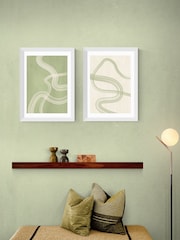 East End Prints Set of 2 White Flow Wall Arts Print by The Print Republic - Image 1 of 2