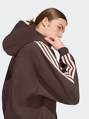adidas Originals Brown Classics 3-Stripes Hoodie - Image 3 of 5