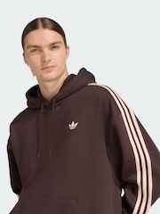 adidas Originals Brown Classics 3-Stripes Hoodie - Image 4 of 5