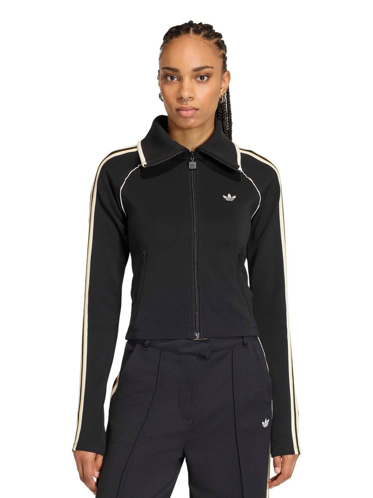 adidas Originals Black Slim Fitted Firebird Jacket - Image 1 of 6