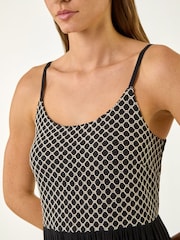 Roman Black Strappy Lace Midi Dress - Image 5 of 5