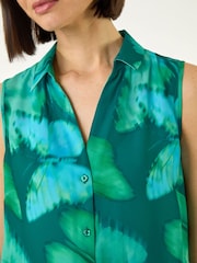 Roman Bluse mit Schmetterlingsmuster und V-Ausschnitt - Bild 6 von 6