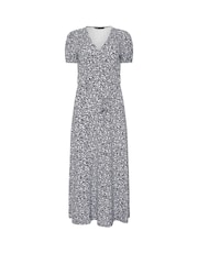 M&Co Blue Petite Maxi Wrap Dress - Image 5 of 5