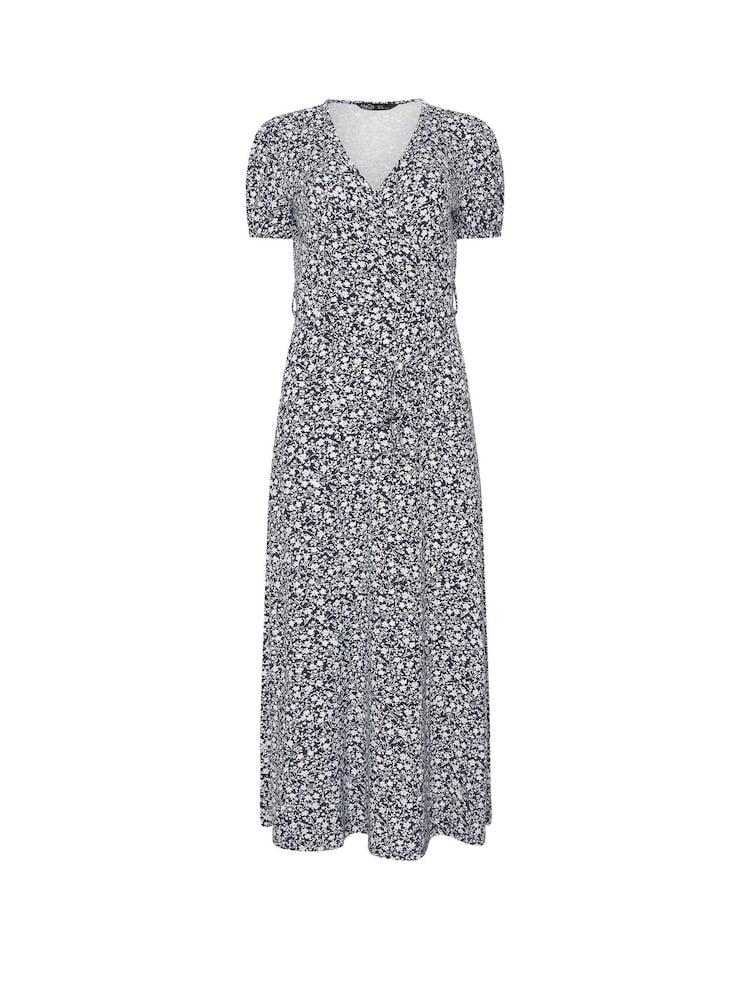M&Co Blue Petite Maxi Wrap Dress - Image 5 of 5
