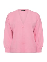 Yours Curve Pink Limited Balloon Sleeve Cardigan - Image 5 of 5