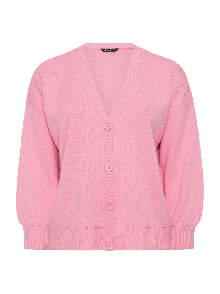 Yours Curve Pink Limited Balloon Sleeve Cardigan - Image 5 of 5