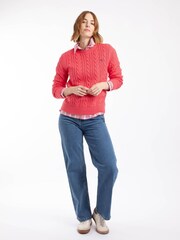 Weird Fish Pink Amberise Crew Neck Cable Knit Jumper - Image 3 of 6