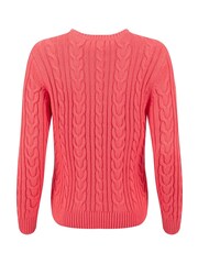 Weird Fish Pink Amberise Crew Neck Cable Knit Jumper - Image 6 of 6