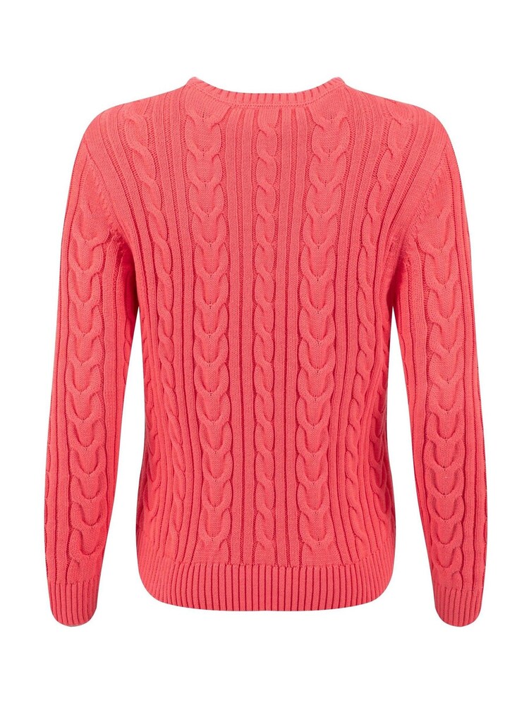 Weird Fish Pink Amberise Crew Neck Cable Knit Jumper - Image 6 of 6