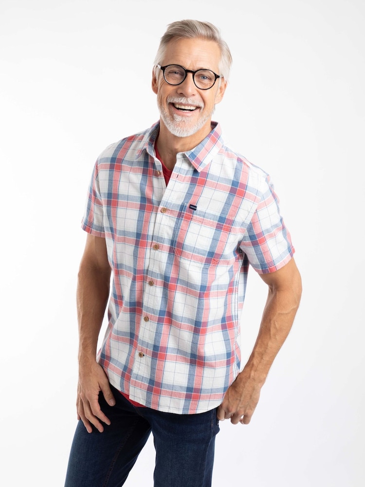 Weird Fish White Angeles Short Sleeve Check Shirt - Image 1 of 7 Weird Fish White Angeles Short Sleeve Check Shirt - Image 1 of 7