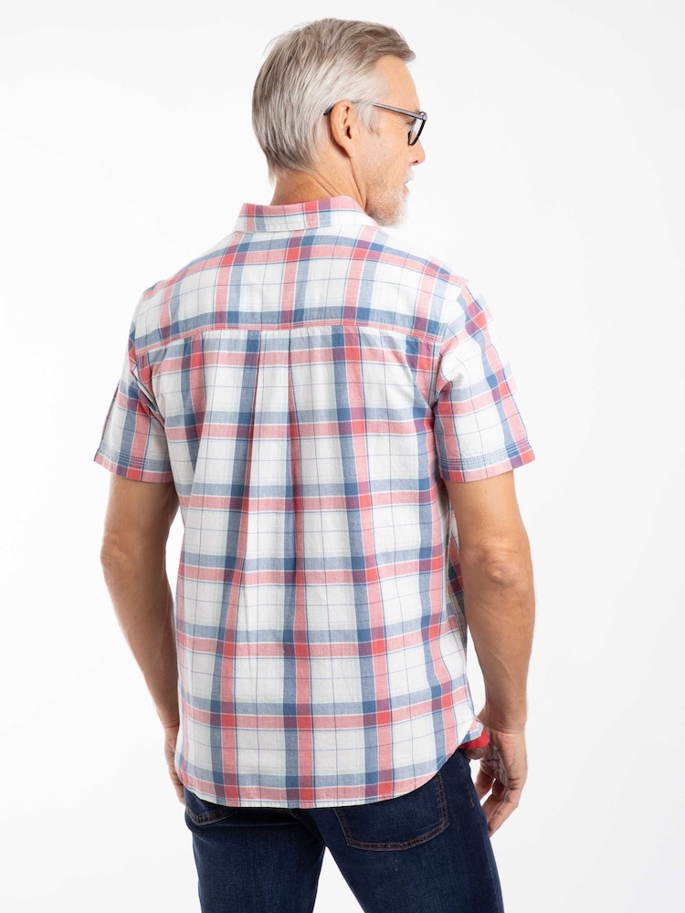 Weird Fish White Angeles Short Sleeve Check Shirt - Image 2 of 7 Weird Fish White Angeles Short Sleeve Check Shirt - Image 2 of 7