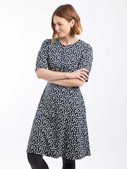 Weird Fish Blue Cassandra Jersey Swing Dress - Image 1 of 7
