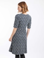 Weird Fish Blue Cassandra Jersey Swing Dress - Image 2 of 7