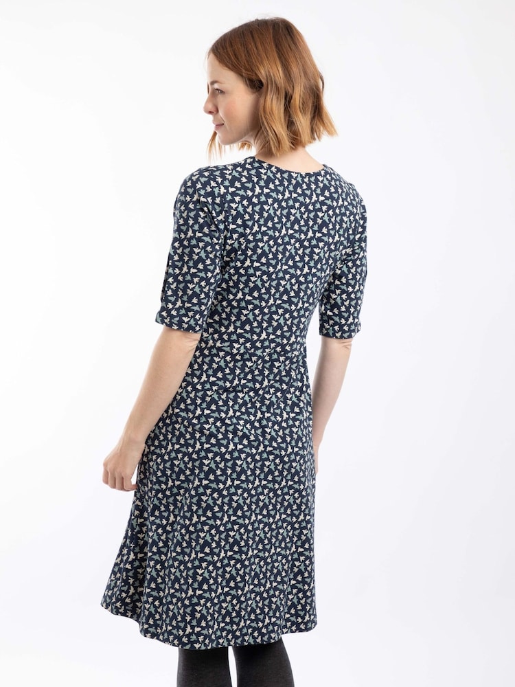 Weird Fish Blue Cassandra Jersey Swing Dress - Image 2 of 7