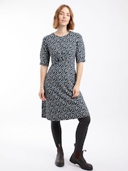 Weird Fish Blue Cassandra Jersey Swing Dress - Image 3 of 7