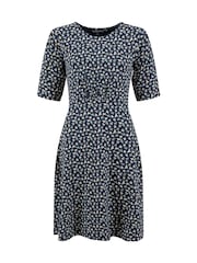 Weird Fish Blue Cassandra Jersey Swing Dress - Image 6 of 7