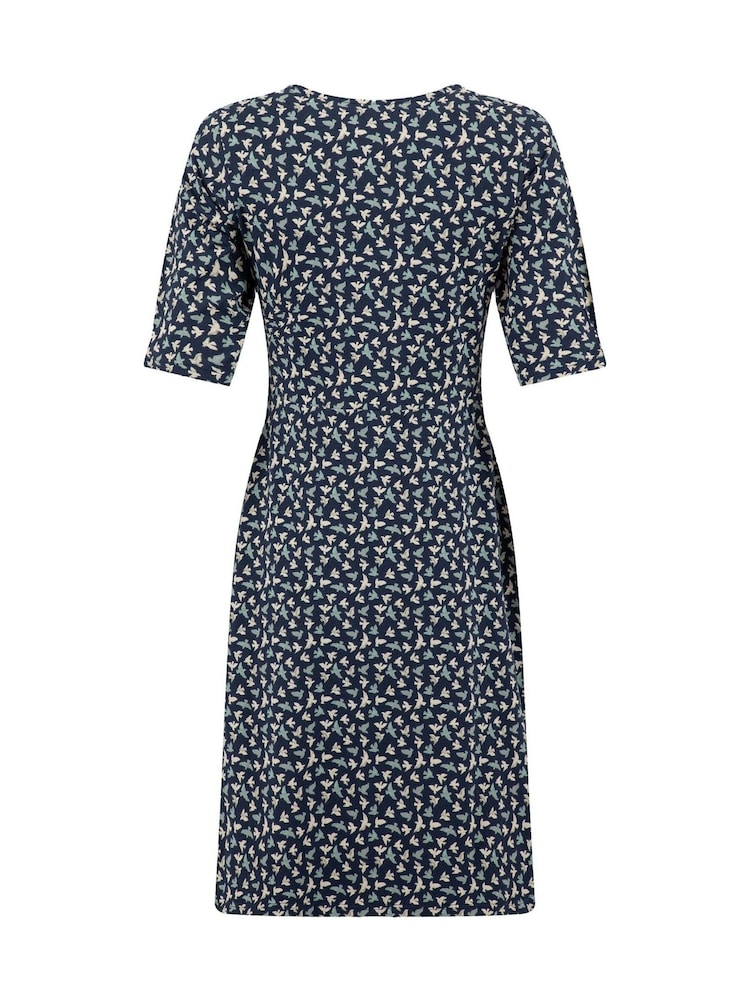 Weird Fish Blue Cassandra Jersey Swing Dress - Image 7 of 7