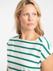 Weird Fish Green Bowe Striped Jersey T-Shirt - Image 4 of 7
