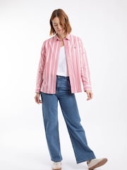 Weird Fish Pink Roscoe Striped Boyfriend Shirt - Image 4 of 8