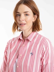 Weird Fish Pink Roscoe Striped Boyfriend Shirt - Image 5 of 8