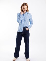 Weird Fish Roscoe Striped Boyfriend Shirt - Image 3 of 8