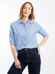 Weird Fish Roscoe Striped Boyfriend Shirt - Image 4 of 8