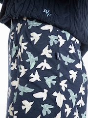 כחול  - Weird Fish Romaro Printed Jersey Midi Skirt - תמונה 4 מתוך 6