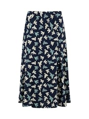 כחול  - Weird Fish Romaro Printed Jersey Midi Skirt - תמונה 5 מתוך 6