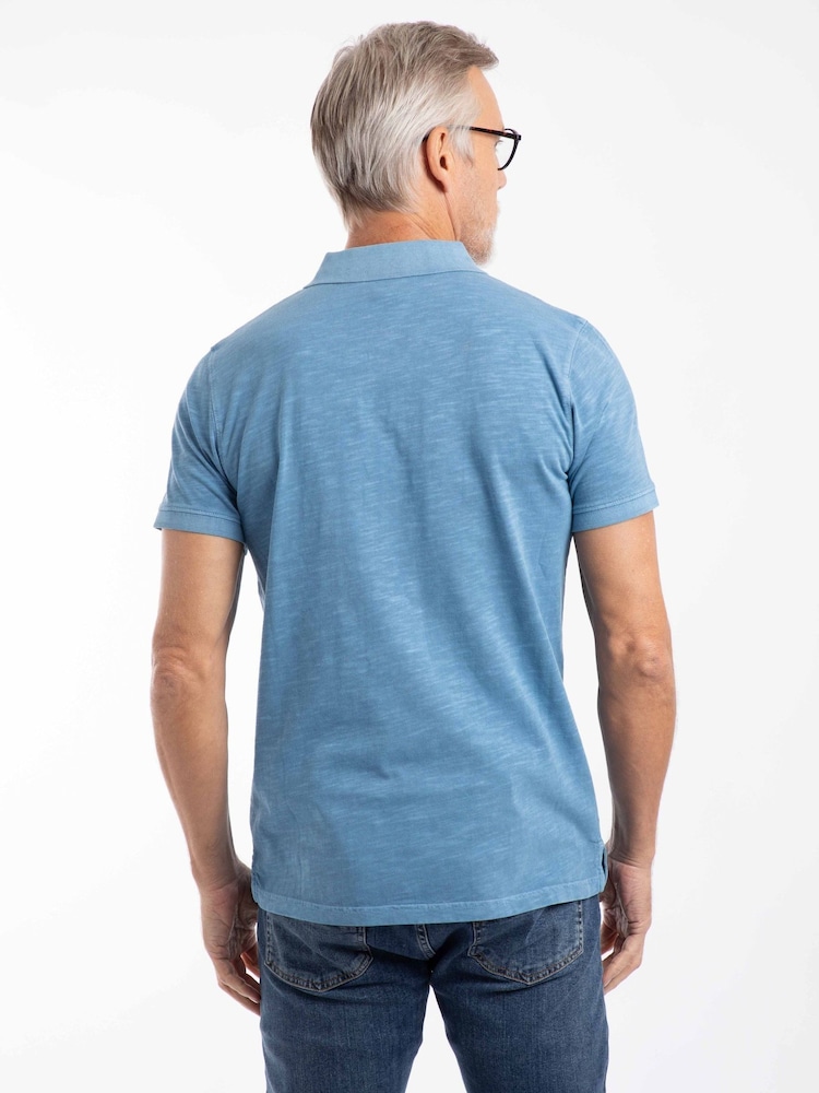 Weird Fish Blue Indy Slub Polo Shirt - Image 2 of 7