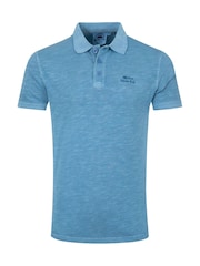 Weird Fish Blue Indy Slub Polo Shirt - Image 6 of 7