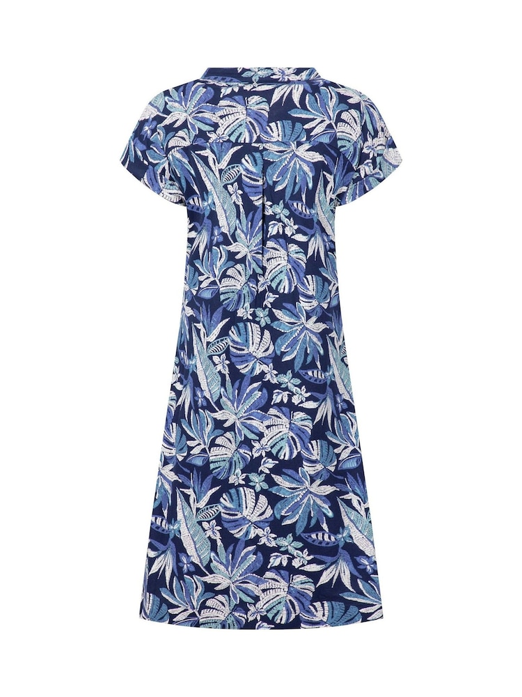 Weird Fish Blue Suffolks Printed Jersey Dress - Image 6 of 6