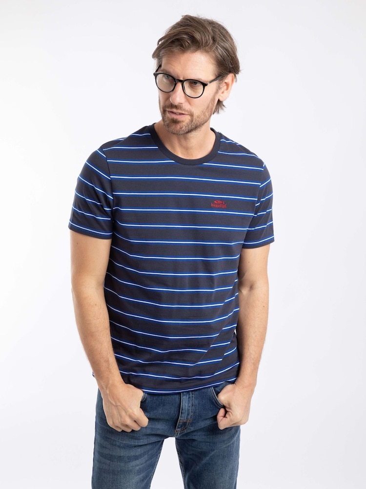 Μπλε - Weird Fish Finn Striped Branded T-Shirt - Εικόνα 1 από 6