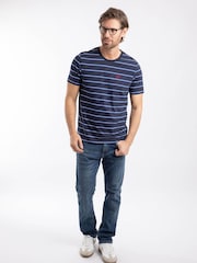 Μπλε - Weird Fish Finn Striped Branded T-Shirt - Εικόνα 3 από 6