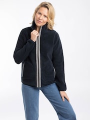 Weird Fish Blue Lucille Lightweight Full Zip Borg Fleece - Image 1 of 8