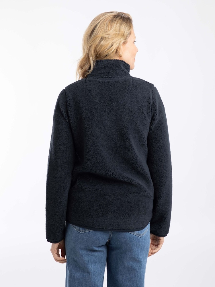 Weird Fish Blue Lucille Lightweight Full Zip Borg Fleece - Image 2 of 8