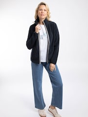 Weird Fish Blue Lucille Lightweight Full Zip Borg Fleece - Image 3 of 8